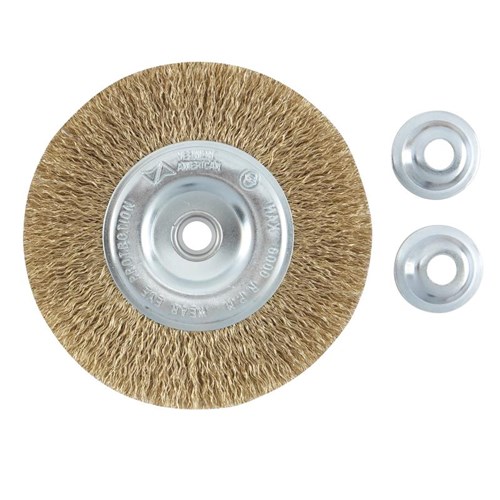 bosch 16801 6 in brass coarse wire wheel with 58 in arbor R. S. Dale